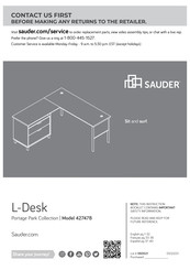 Sauder L-Desk 427478 Instructions De Montage