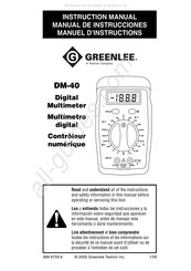 Greenlee DM-40 Manuel D'instructions