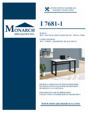 Monarch Specialties I 7681-1 Instructions D'assemblage