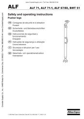 Atlas Copco ALF Serie Consignes De Sécurité Et D'utilisation