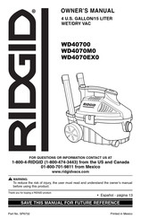 RIDGID WD4070M0 Mode D'emploi