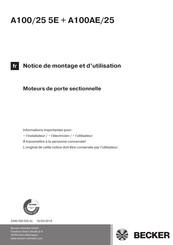 Becker A100AE/25 Notice De Montage Et D'utilisation