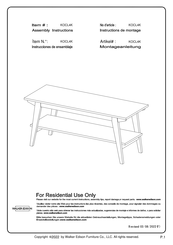 Walker Edison KOCL4K Instructions De Montage