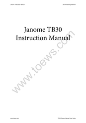 Janome TB30 Manuel D'instructions