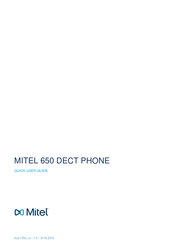 Mitel 650 SIP-DECT Guide D'utilisation Rapide