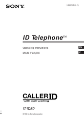 Sony ID Telephone IT-ID80 Mode D'emploi