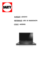 Lenovo G50-30 80G000XCFR Guide De L'utilisateur
