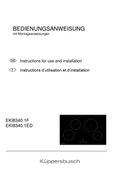 Kuppersbusch EKI8340 1F Serie Instructions D'utilisation Et D'installation