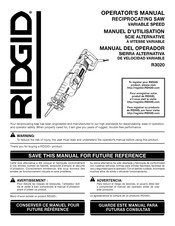 RIDGID R3020 Manuel D'utilisation