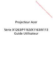 Acer P1163 Série Guide Utilisateur