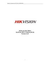 HIKVISION DVR Série Manuel De L'utilisateur