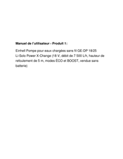 EINHELL GE-DP 18/25 Li Instructions D'origine