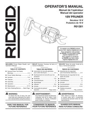 RIDGID R01301 Manuel De L'opérateur