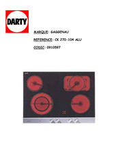 Gaggenau CK 270-104 ALU Notice D'utilisation Et De Montage
