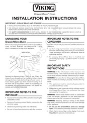 Viking DrawerMicro VMOD240 Instructions D'installation