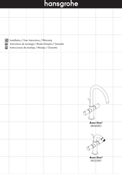 Hansgrohe Axor Uno2 38222 1 Serie Instructions De Montage / Mode D'emploi / Garantie