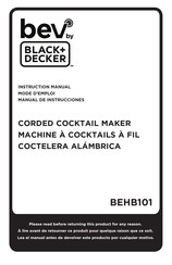 Black & Decker bev BEHB101 Mode D'emploi
