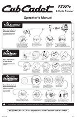 Cub Cadet ST227c Manuel De L'utilisateur