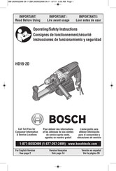 Bosch HD19-2D Consignes De Fonctionnement/Sécurité