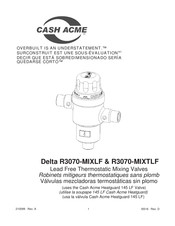Cash Acme Delta R3070-MIXTLF Instructions D'installation
