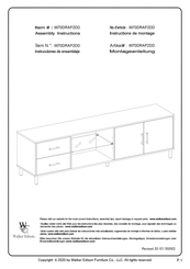 Walker Edison W70DRAP2DD Instructions De Montage