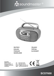 SOUNDMASTER SCD7600 Mode D'emploi