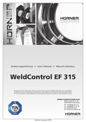 Hürner WeldControl EF 315 Manuel Utilisateur