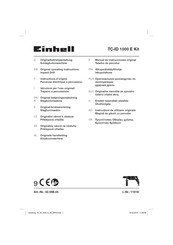 EINHELL TC-ID 1000 E Instructions D'origine