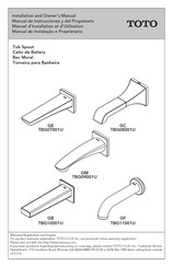 Toto GE TBG07001U Manuel D'installation Et D'utilisation