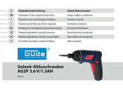 Güde AGSP 3.6 V/1.3AH Traduction Du Mode D'emploi D'origine