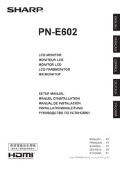 Sharp PN-E602 Manuel D'installation