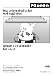 Miele DA 230-3 Instructions D'utilisation Et D'installation