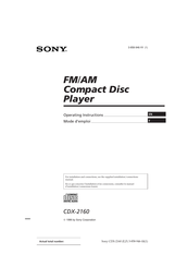 Sony CDX-2160 Mode D'emploi