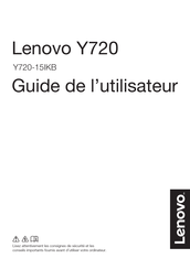 Lenovo Y720 Serie Guide De L'utilisateur