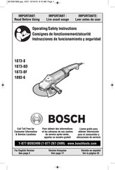 Bosch 1873-8 Consignes De Fonctionnement/Sécurité