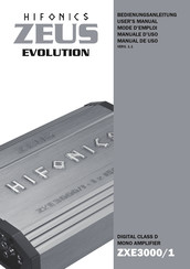 Hifonics Zeus Evolution ZXE3000/1 Mode D'emploi