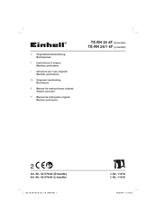 EINHELL TE-RH 26/1 4F Instructions D'origine