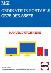 MSI GE75 9SE-838FR Manuel D'utilisation
