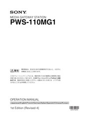 Sony PWS-110MG1 Mode D'emploi