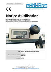 PANHANS 680/100 Notice D'utilisation