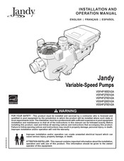 Jandy VSSHP220DV2A Manuel D'installation Et D'utilisation