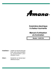 Amana CARC700 Manuel D'utilisation Et D'entretien