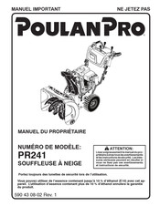 Poulan Pro PR 241 Manuel Du Propriétaire