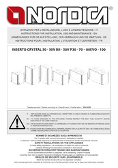LA NORDICA INSERTO CRYSTAL 50V P70 Instructions Pour L'installation, L'utilisation Et L'entretien