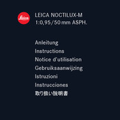 Leica NOCTILUX-M 1:0,95/50 mm ASPH. Notice D'utilisation