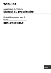 Toshiba RBC-AXU31UM-E Manuel Du Propriétaire