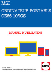 MSI GE66 10SGS Manuel D'utilisation