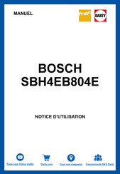Bosch SBH4EB804E Manuel D'utilisation
