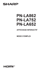 Sharp PN-LA752 Mode D'emploi