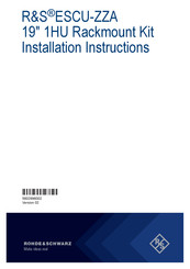 R&S 5602.9060.00 Instructions D'installation